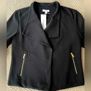 Calvin Klein Jacket in Black with Fold Front NWT
